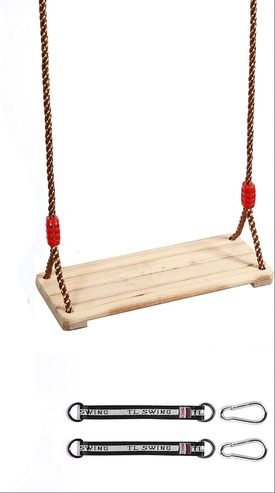 Trapezeschommel met houten stang en gymnastiekringen tot 120 kg – turnringen – schommel accessoires