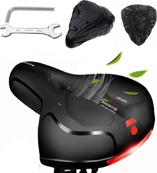 Comfortabel fietszadel met traagschuim en waterdichte hoes