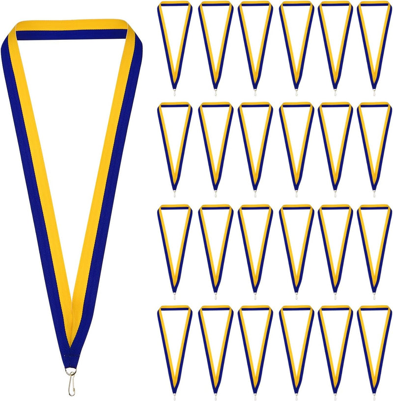 Chargez l'image dans la visionneuse de la galerie, Medaille neklinten 66 stuks 43 x 2,2 cm blauw-geel met klikclip – award linten – sport accessoires
