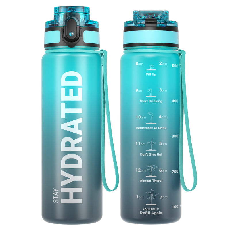 Laden Sie das Bild in Galerie -Viewer, Drinkfles 750 ml BPA-vrij met tijdmarkeringen en lekvrije dop – waterfles – sportfles
