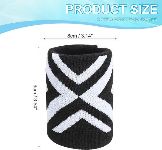 Sport polszweetbanden 2 stuks voor dames en heren – absorberende polsbandjes – fitness accessoires