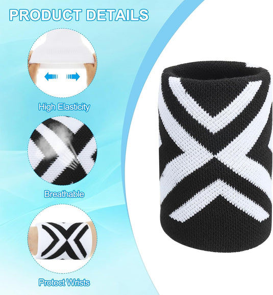 Sport polszweetbanden 2 stuks voor dames en heren – absorberende polsbandjes – fitness accessoires