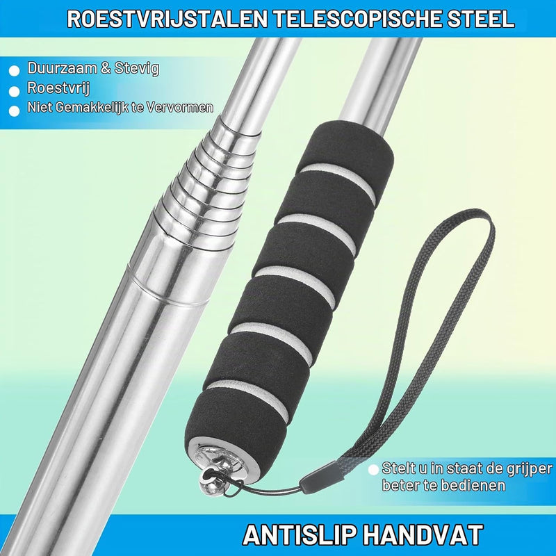 Załaduj obraz do przeglądarki galerii, Telescopische golfbal retriever 43-274 cm van roestvrij staal – golfbalvanger – golf accessoires
