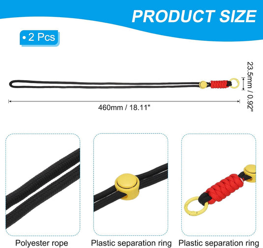 Paracord lanyards 2 stuks met sleutelring en clip – gevlochten sleutelkoord – outdoor accessoires