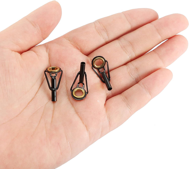 Load image into Gallery viewer, Hengel topogen 3 stuks 1 mm van roestvrij staal zwart-goud – hengeltop reparatieset – visaccessoires
