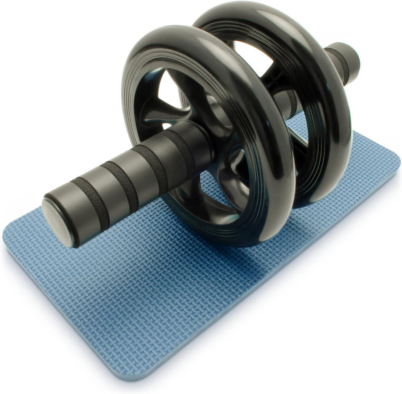 Laad afbeelding in Galerijviewer, Ab roller met dubbele wielen en kniemat tot 150 kg – buikspiertrainer – ab wheel
