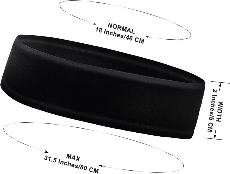 Laad afbeelding in Galerijviewer, ipow 2 stuks sporthoofdband, zweetband, antislip, uniseks, ideaal voor tennis, hardlopen, crossfit, fitness voor dames en heren, zwart
