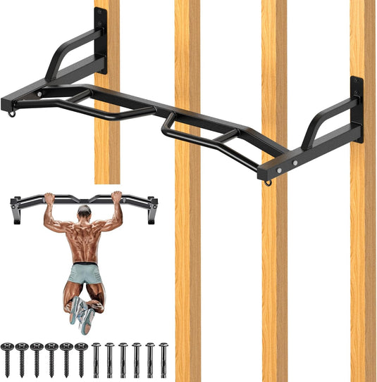 Wandgemonteerde optrekstang 122 cm met 12 gripposities tot 227 kg – pull-up bar – krachttraining