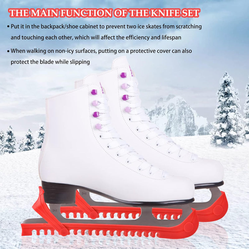 Load image into Gallery viewer, Verstelbare schaatsbeschermers rood 36,5 cm – 1 paar
