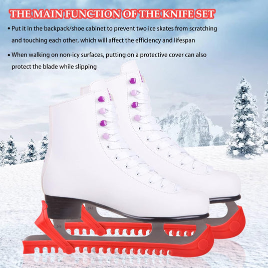 Verstelbare schaatsbeschermers rood 36,5 cm – 1 paar