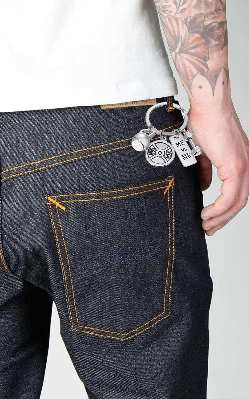 Laden Sie das Bild in Galerie -Viewer, Fitness sleutelhangers set van 2 met sportbedels
