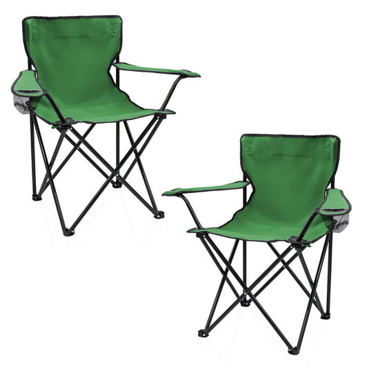 Campingstoelen Opvouwbaar 2 Stuks met Bekerhouder tot 100 kg – Vouwstoel – Kampeerstoel
