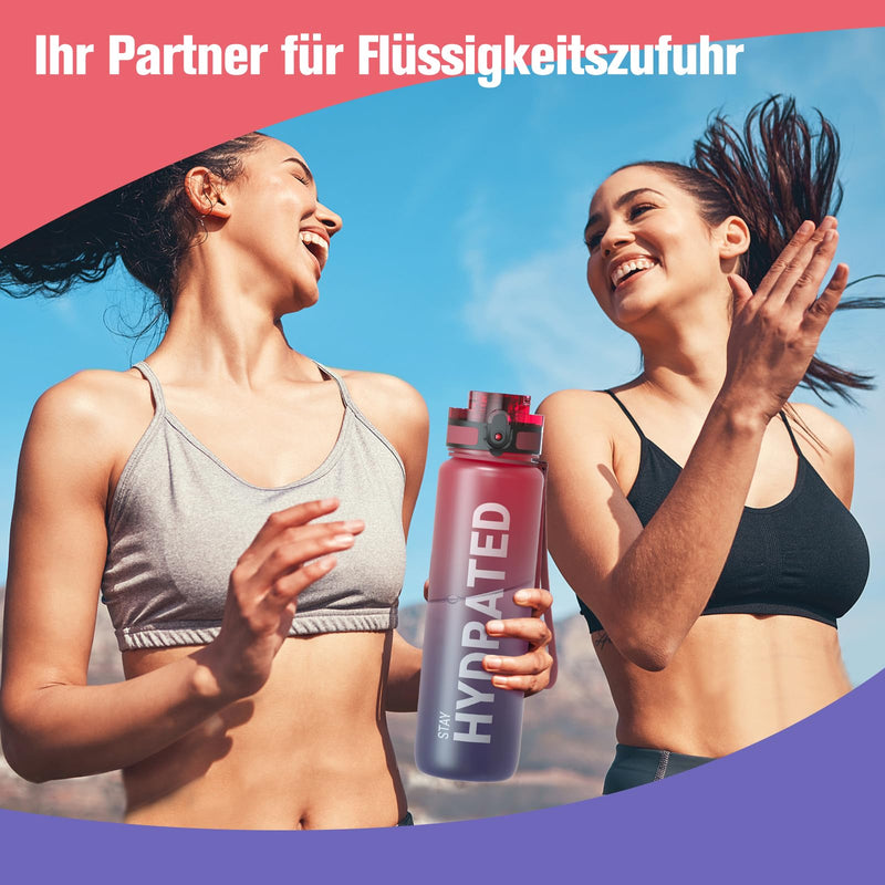 Laden Sie das Bild in Galerie -Viewer, Drinkfles 750 ml BPA-vrij met tijdmarkeringen en lekvrije dop – waterfles – sportfles
