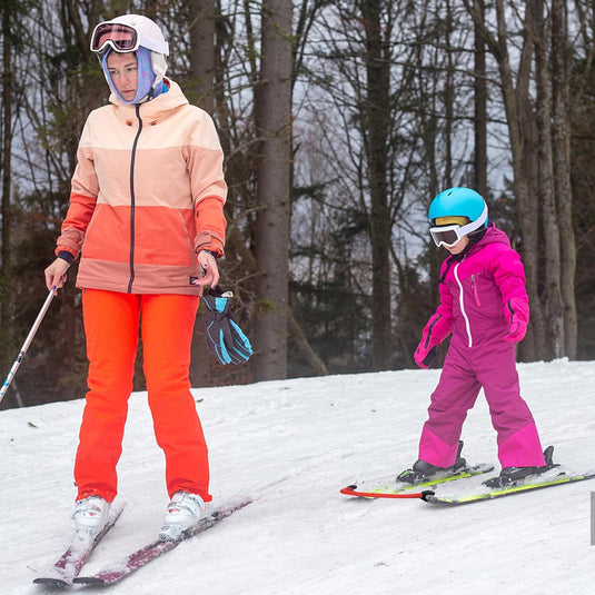 2 Stuks Skitipconnector voor Kinderen, Draagbare Skiconnector Skitrainingshulpmiddel Snowboardaccessoires voor Kinderen, Beginners (Zwart, Rood)