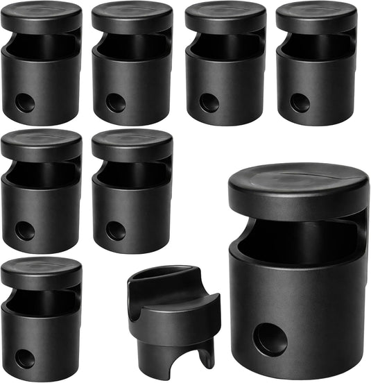 Trampoline paaldoppen 8 stuks voor palen tot 25 mm zwart – eindkappen – trampoline accessoires