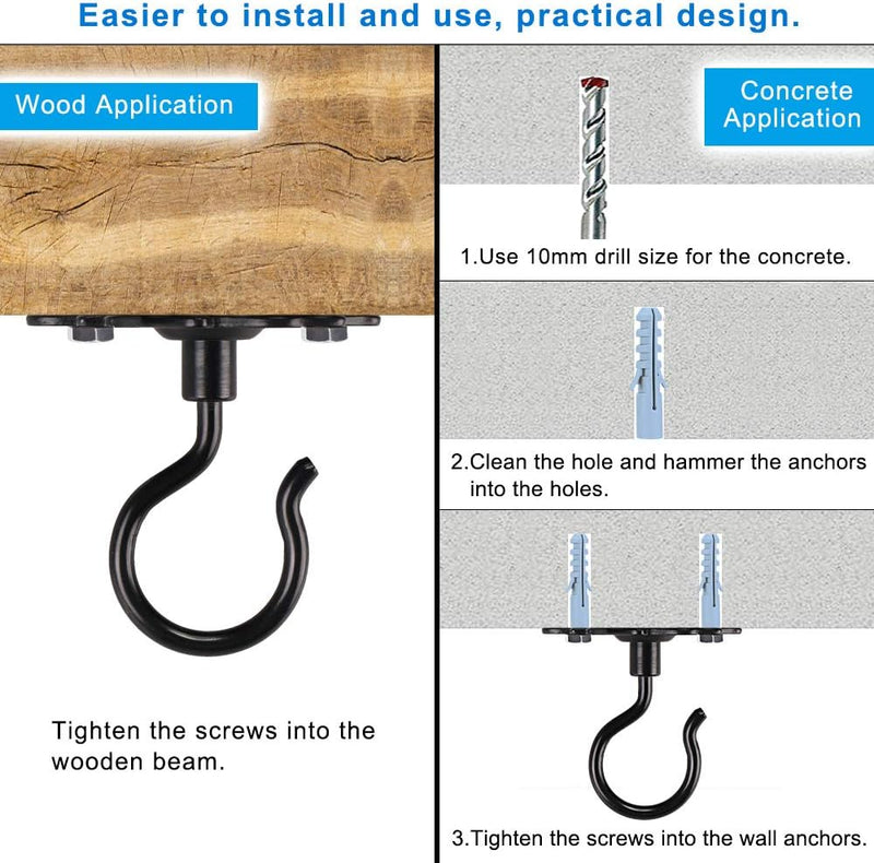Laad afbeelding in Galerijviewer, Metalen ophanghaken 4 stuks met decoratief bladmotief voor wand en plafond – plantenhangers – tuinophanging
