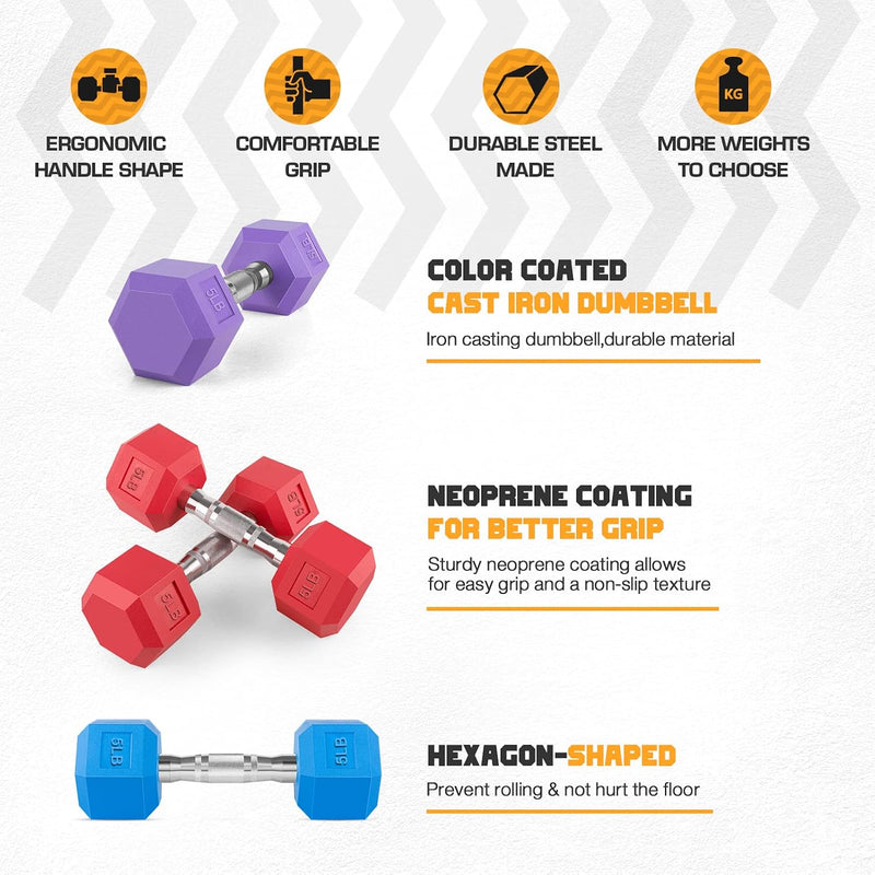 Laad afbeelding in Galerijviewer, Hex dumbbells set van 2 met rubberen coating
