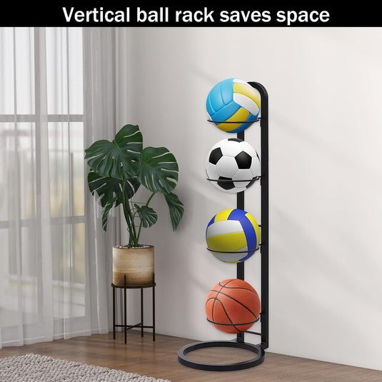 Basketbal opbergrek, balopslag garage, verwijderbare kubus voetbalstandaard, koolstofstalen basketbalstandaard, organisator verticale balrek displaystandaard, voor basketbal, voetbal, volleybal (4