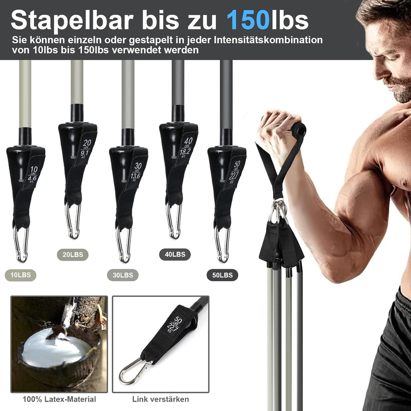 Laad afbeelding in Galerijviewer, Pilates bar set met 5 weerstandsbanden en accessoires

