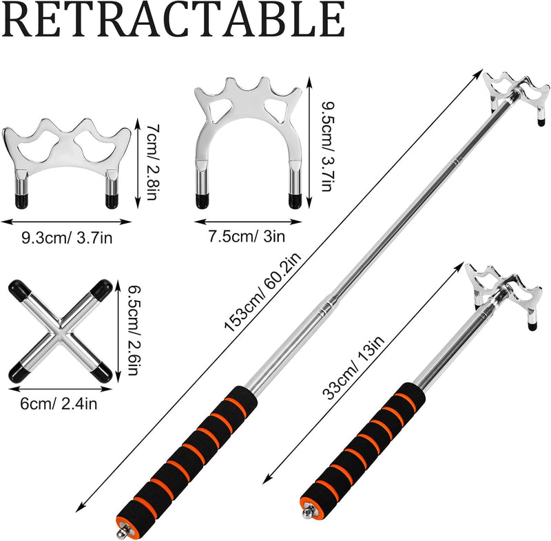 Load image into Gallery viewer, Billiard Cue Extendable Billiard Cue with 3 Pieces Detachable Brass Bridge Head Bridge Holder Billiard Accessories for Billiard Table, Snooker, Game, Match (Silver)
