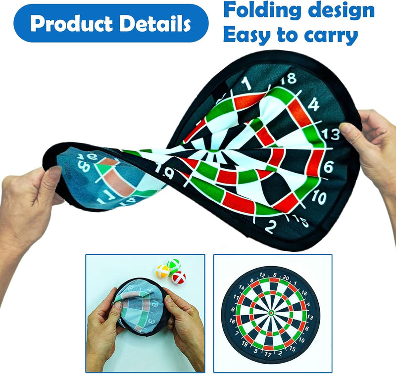 Laad afbeelding in Galerijviewer, Dubbelzijdig kinderdartbord 66 cm met klittenballen en dierenmotief – dartspel – mikspel
