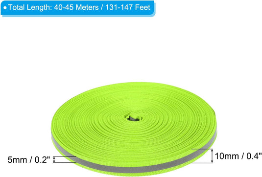 Reflecterend naaiband 10 mm breed 40-45 meter fluorescerend groen – reflectieband – veiligheidsaccessoires