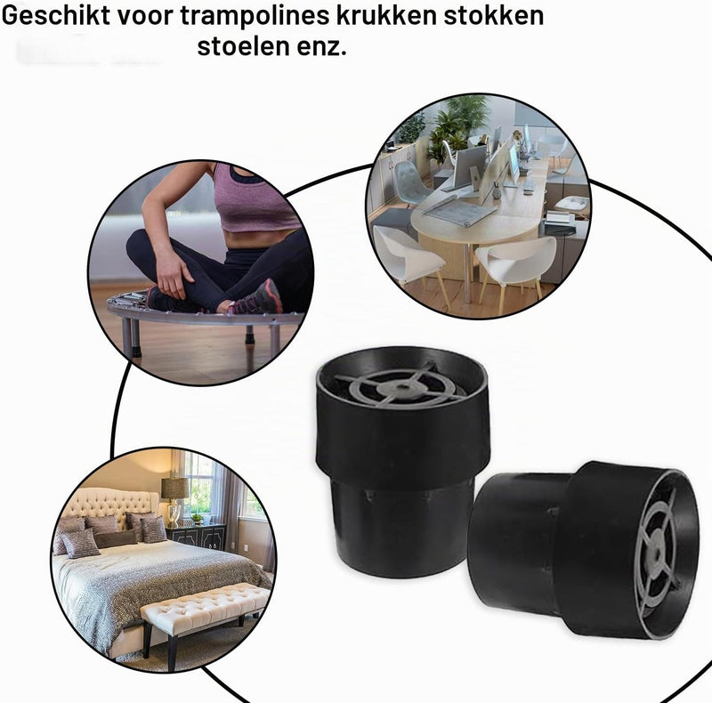 Laden Sie das Bild in Galerie -Viewer, Trampoline pootdoppen 12 stuks 25 mm van antislip rubber zwart – voetdoppen – trampoline accessoires
