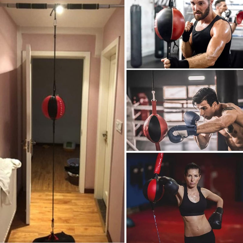 Laad afbeelding in Galerijviewer, Speed Punch Bag, Leather Speed Ball, Hanging Boxing Punching Ball, Boksballen voor Gym MMA Boksen Sport Punch Bag Volwassen, Double End Boksen Punchingball, Training Speedball Set
