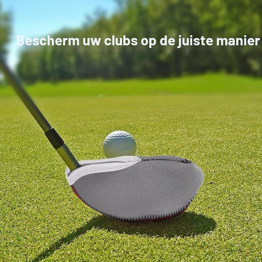 Golfijzer beschermhoezen 10 stuks van neopreen met transparant nummervenster – iron covers – golfclubonderhoud