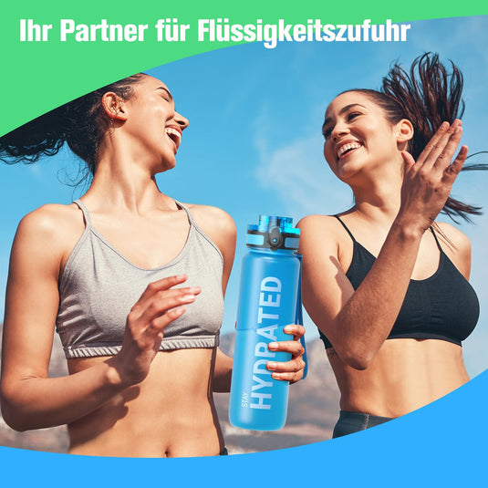 Drinkfles 750 ml BPA-vrij met tijdmarkeringen en lekvrije dop – waterfles – sportfles