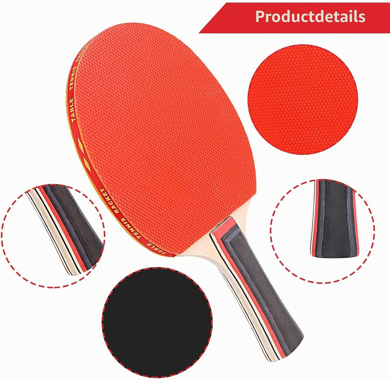 Load image in Gallery Viewer, 2 table tennis paddles made of multilayer wood with 3 balls and a carry bag – ping-pong paddles – table tennis training
