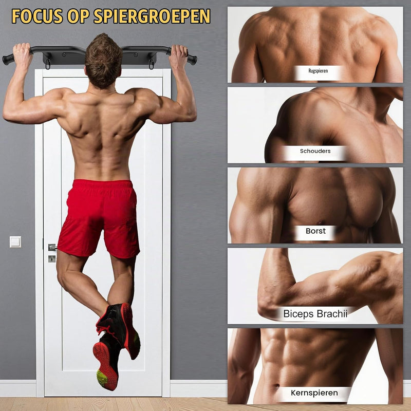Laad afbeelding in Galerijviewer, Wandgemonteerde optrekstang met meerdere gripposities tot 272 kg – pull-up bar – krachttraining
