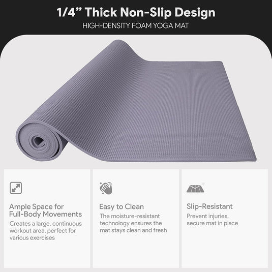 Yogamat schuim antislip 6 mm groen met draagriem