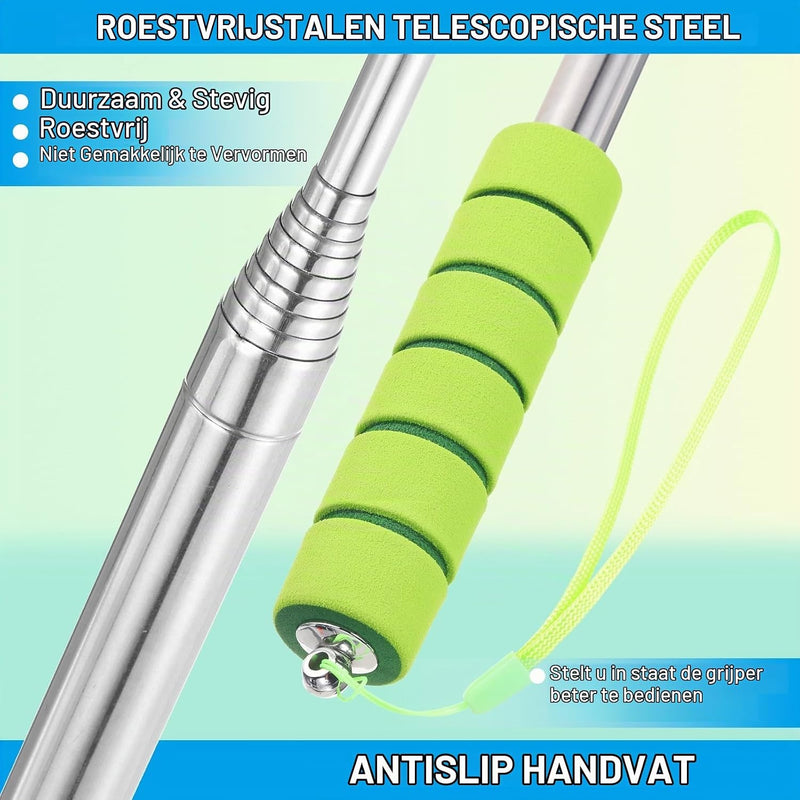 Załaduj obraz do przeglądarki galerii, Telescopische golfbal retriever 43-274 cm van roestvrij staal – golfbalvanger – golf accessoires
