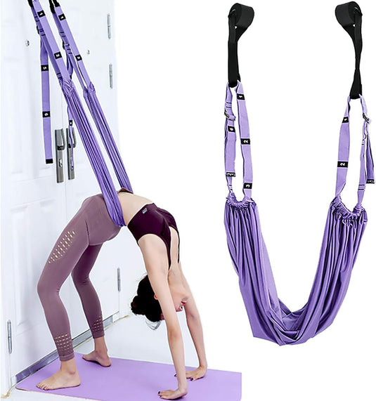 Yogariem, Beenstretcher, Stretchband, Yogariemen Van Polyester Katoen, Inversie Stretch, Oefenband Voor Yoga, Ballet, Pilates, Gymnastiek, Flexibiliteit, Training, Paars, 1