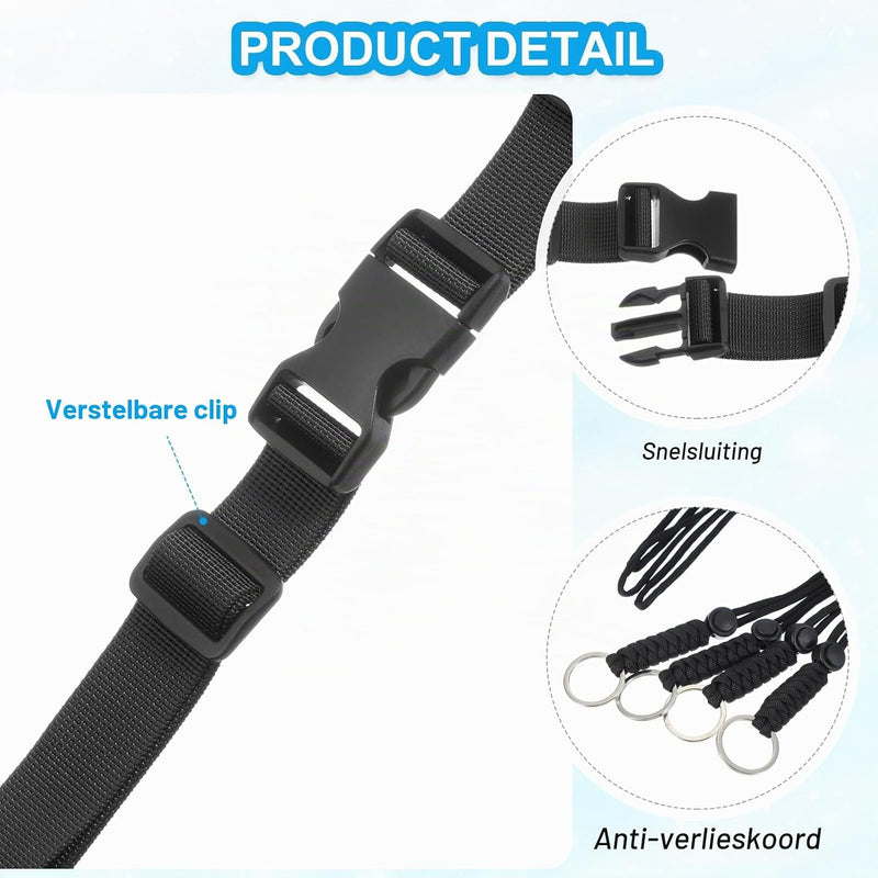 Laad afbeelding in Galerijviewer, Verstelbare rugzak borstband set met snelgesp en veiligheidskoord – borstriem – outdoor accessoires
