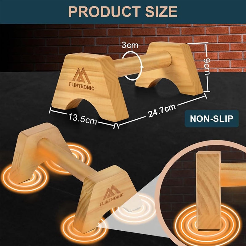 Laden Sie das Bild in Galerie -Viewer, Houten parallettes 2 stuks 25 cm met ergonomische antislip handgrepen – push-up bars – calisthenics
