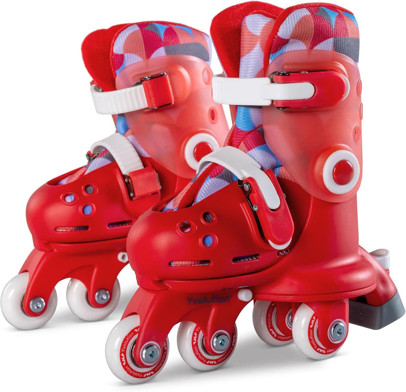 Load image into Gallery viewer, Yvolution Twista Skates Leerling Training Skates voor Beginner Converteert van leerling skate naar inline skate met een druk op de knop, geen gereedschap nodig voor meisjes jongens 2+ jaar oud, maat

