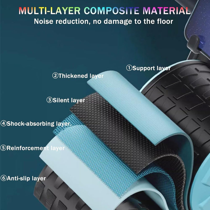 Laad afbeelding in Galerijviewer, Ab roller met automatische rebound elleboogsteun en kniemat – buikspiertrainer – ab wheel
