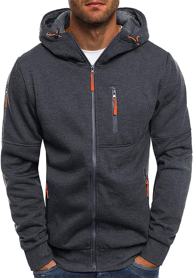 Chargez l'image dans la visionneuse de la galerie, Heren lange hoodie met capuchon en rits voor de winter – vest – heren trui

