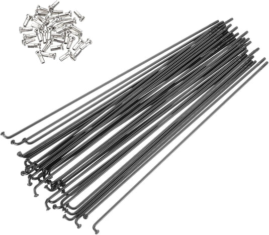 Fietsspaken 36 stuks 14G 170 x 2 mm van roestvrij staal met messing nippels – J-bend spaken – fietsonderdelen