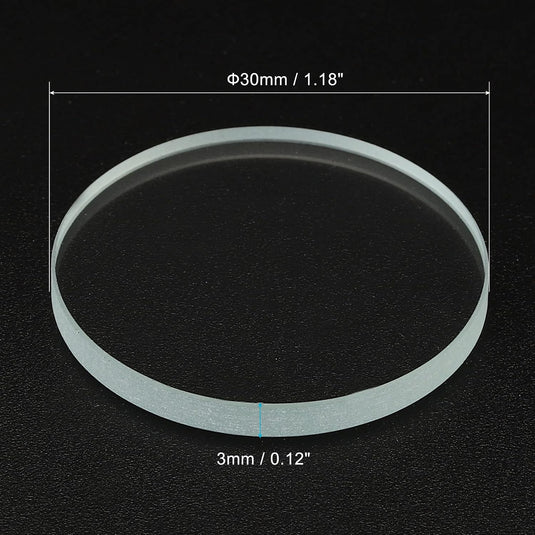 Zaklamp glazen lenzen 50 x 2 mm 2 stuks transparant – gehard glas – LED zaklamp onderdelen