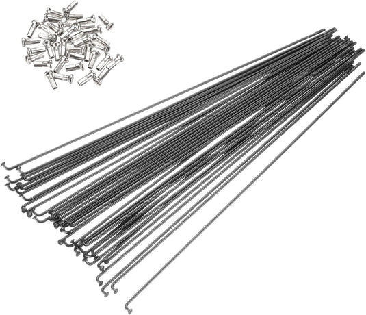 Fietsspaken 36 stuks 14G 170 x 2 mm van roestvrij staal met messing nippels – J-bend spaken – fietsonderdelen