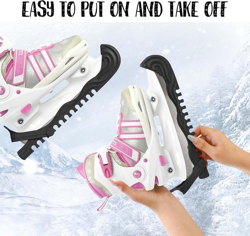 Load image into Gallery viewer, Verstelbare schaatsbeschermers wit 27 cm – 1 paar

