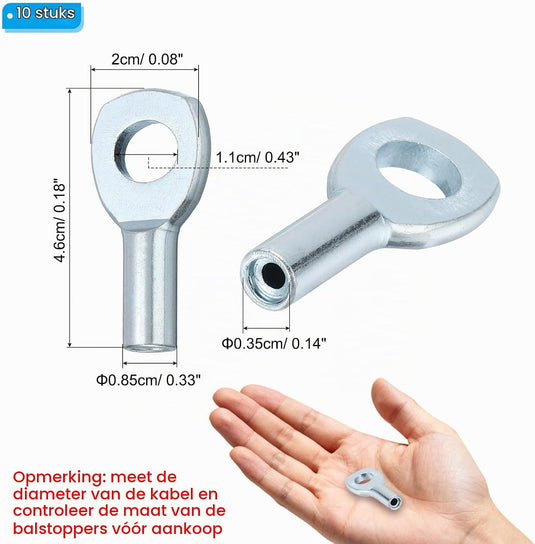 Kabelstoppers 10 stuks voor fitness kabelmachines – kabel stop onderdelen – fitnessapparatuur accessoires
