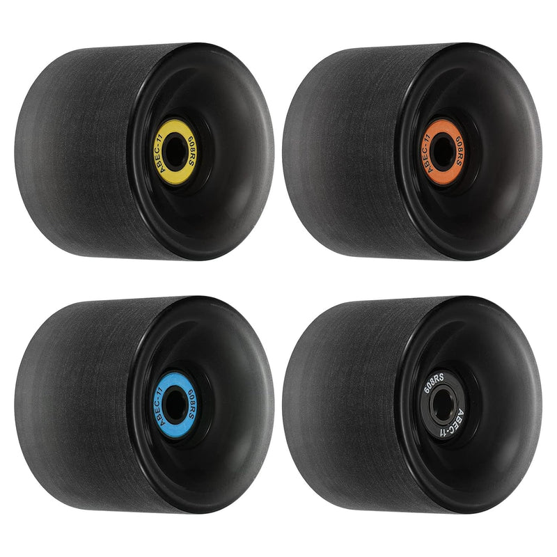 Laden Sie das Bild in Galerie -Viewer, Longboard wielen 65 x 51 mm 78A met ABEC-11 lagers 4 stuks zwart – cruiser skateboard wielen
