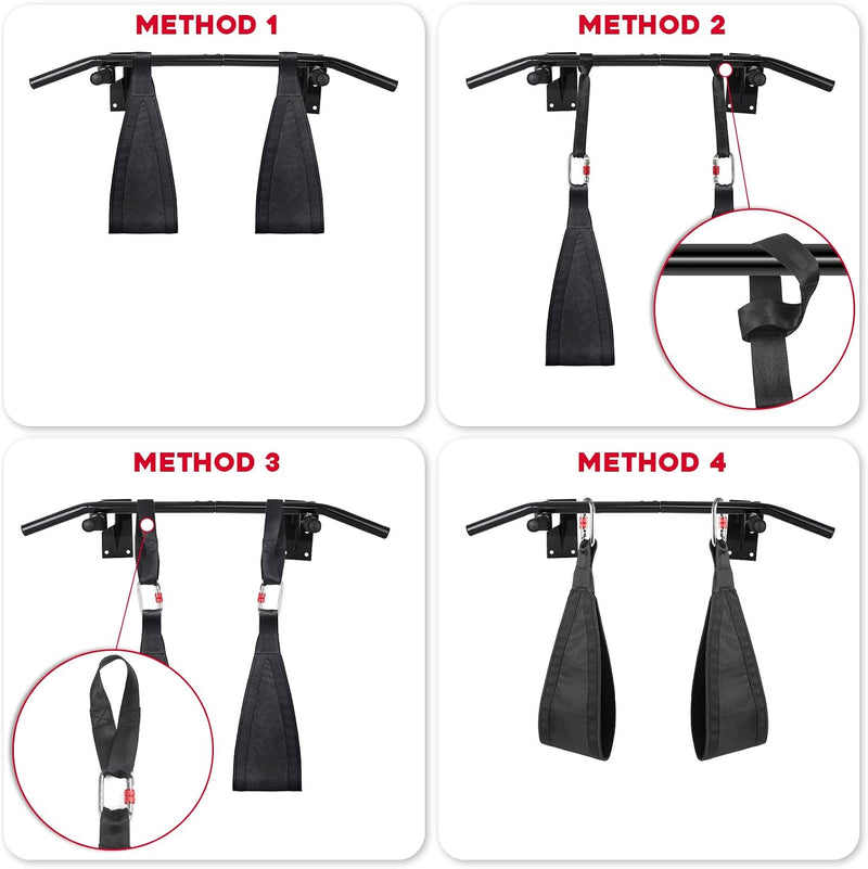 Laad afbeelding in Galerijviewer, DASKING Hangende buikbanden, 1 paar dikke gewatteerde arm buikbanden met 2 karabijnhaken voor pullup bar core krachttrainingssystemen thuis gym trainingsapparatuur
