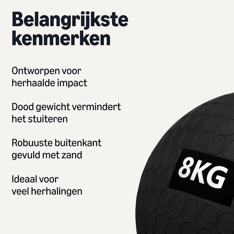 Laden Sie das Bild in Galerie -Viewer, Slam ball met antislip oppervlak en zandvulling 4-12 kg – medicine ball – fitnessbal
