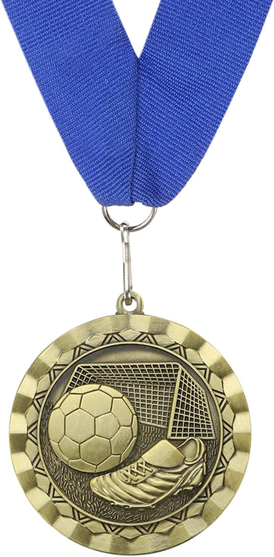 Voetbal medaille met neklint van zinklegering – sportmedaille – prijs en trofee