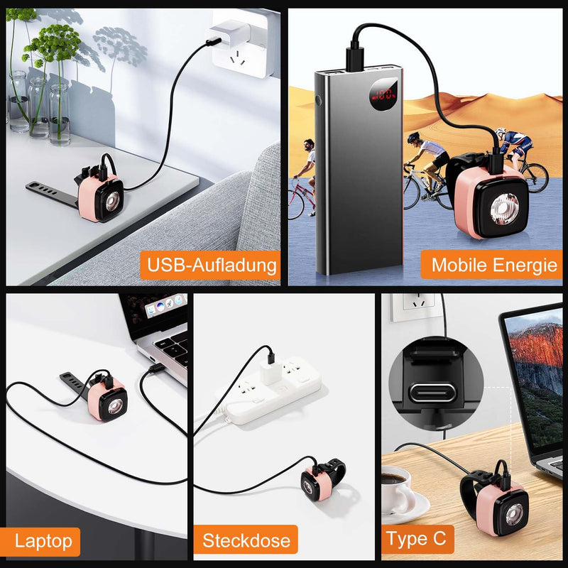 Load image into Gallery viewer, Oplaadbare fietsverlichting set USB-C IPX5 met voor- en achterlicht – fietslamp – LED fietslicht

